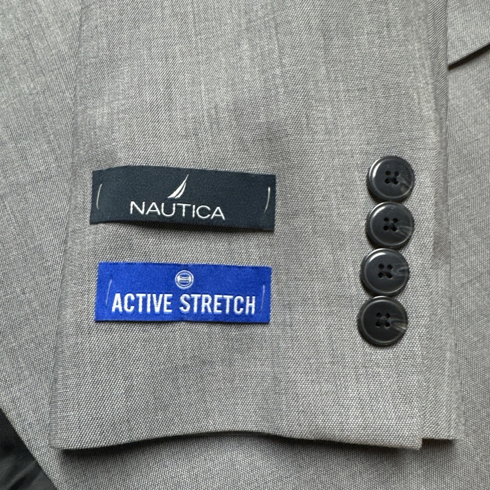 NEW Nautica Active Stretch Sport‎ Coat Jacket Blazer Men's Size 40R Solid Gray - Picture 2 of 11